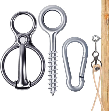 Tie Rings for Horse Trailers, Stainless Steel Heavy Duty Pull Back Release, Horse tack and Supplies, Indoor Outdoor Stall Stable for Horse Care