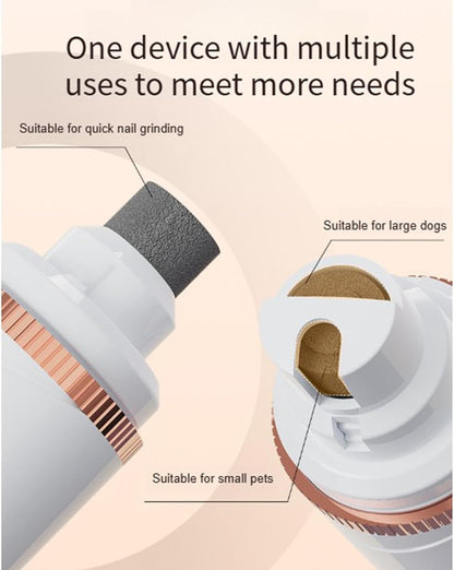 Dog Grooming Kit 2 In1, Electric Pet Clippers and Nail Grinder with LED Light, Rechargeable Paw Trimmers for Dog's Feet Device, Low Vibrations and Quiet Operations Design, Pet Supplies