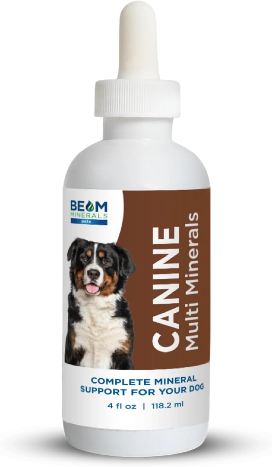 Beam Minerals Complete Canine Multi-Minerals | Full-Spectrum Minerals for Dogs | Contains Humic & Fulvic Acid | 4 fl Oz