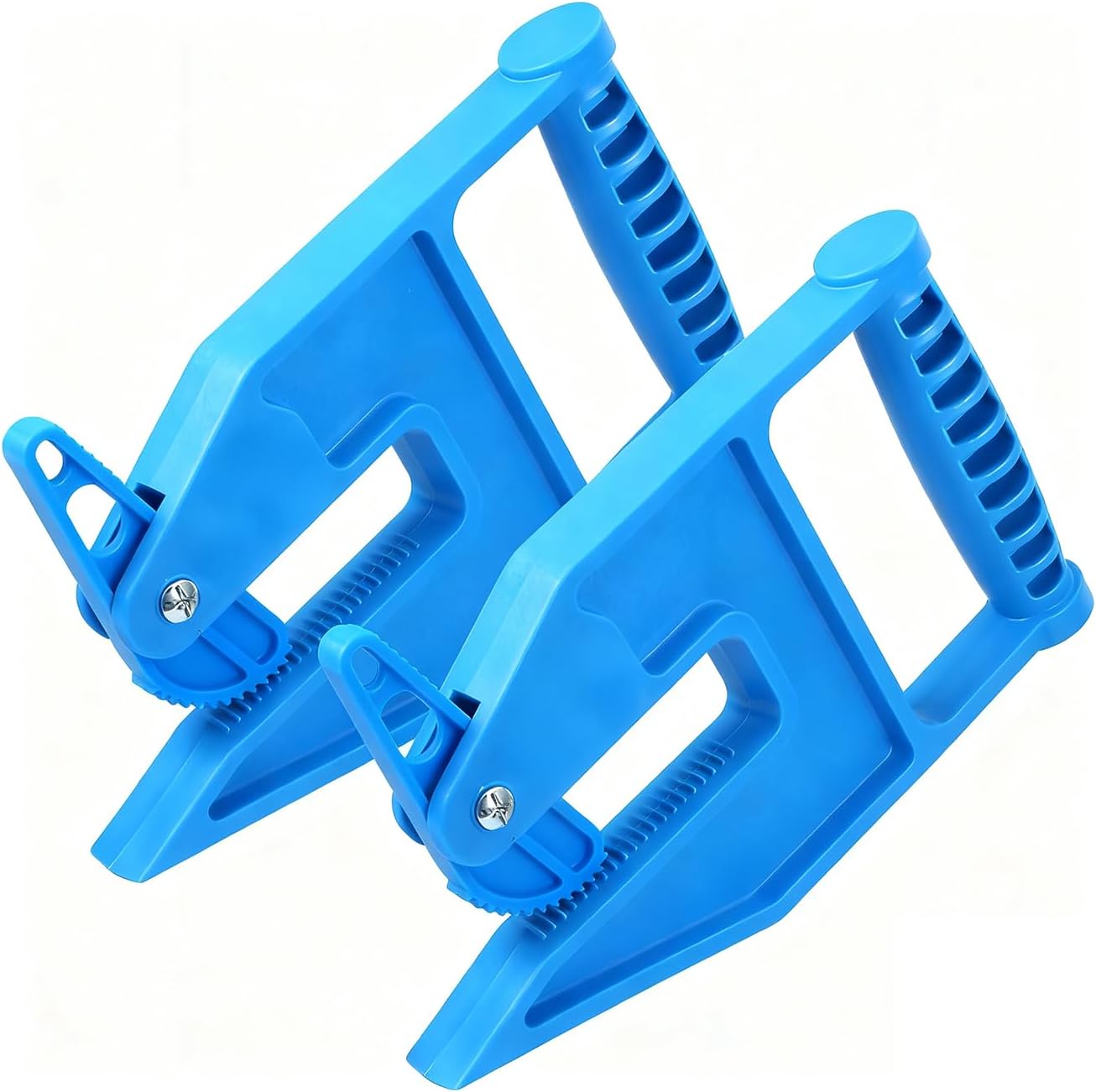 2 Pack Blue Mat Movers Tool, Heavy Duty Stall Mat Grippers for Horse Stalls, Gym, Barn, and Trailer, Ergonomic Rubber Mat Puller for Easy Lifting and Moving