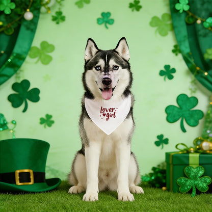 Valentine's Day Dog Bandana, Lover Girl Pet Bandana, Valentine's Day Pet Photoshoot Accessories, Adjustable Triangle Dog Scarf for Small Medium Dogs