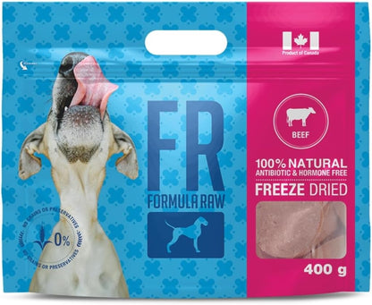 Freeze-Dried Raw Dog Food – Beef – High Protein, Grain-Free, No Fillers or Additives, Meal Mixer or Topper, Supports Healthy Digestion, Joints, and Coat – 14 oz