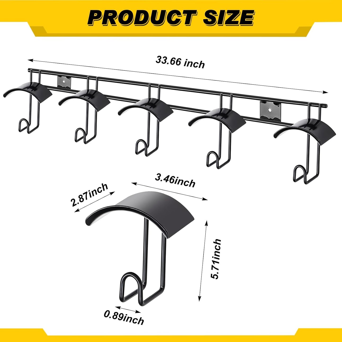 Zonon Horse Tack Bridle Hooks Metal Horse Bridle Rack Stall Hanger for Tack Harness Storage Stall Fence Barn Supplies (1 Pcs,Five Hooks)