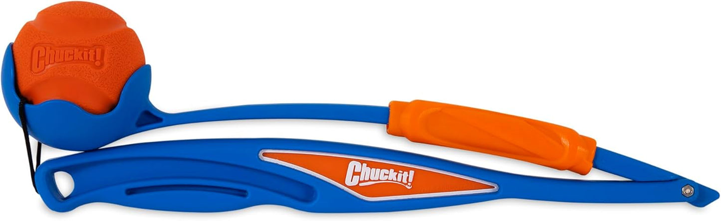 Chuckit! Fetch & Fold 25M Dog Ball Launcher, 25" Length, Includes Medium Ball (2.5") For Dogs 20-60 Pounds