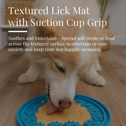 Slow Feeder Dog Bowl with Premium Lick Mat Lid | Heavy Duty Stainless Steel Dog Bowls | Silicone Slow Feeder Insert | Non-Slip & Durable | 64 oz | Medium to XL Dogs (Steel Gray)