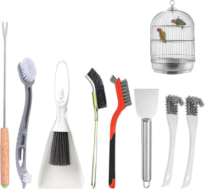 Bird Cage Cleaning Brush Tool Set, Bird Cage Cleaner, Suitable for Bird Cages, Rabbit Cages, Hamster Cages, Parrot Cages, and Other Small Pet Cage Accessories