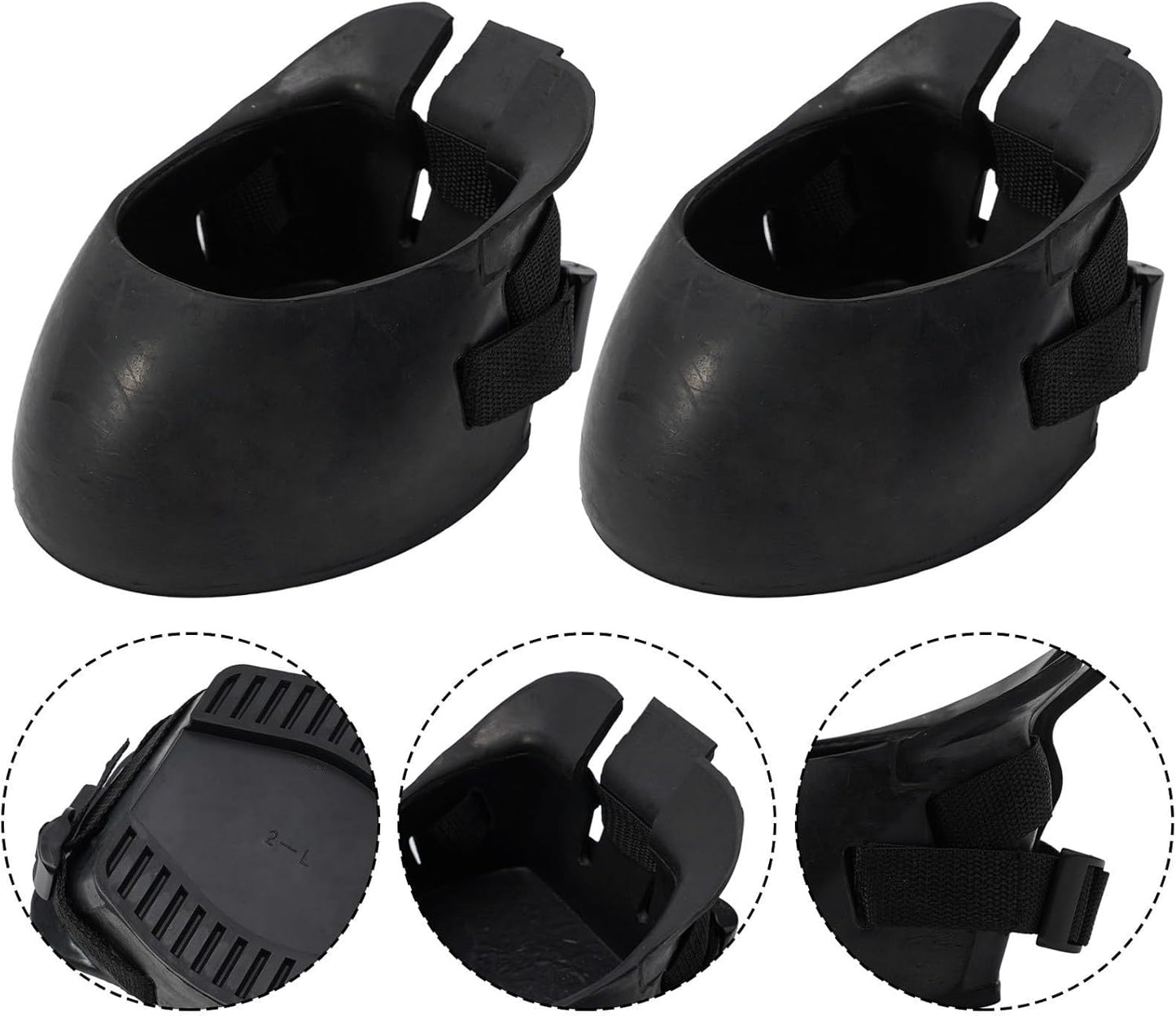 Injury Prevention 2pc Non Slip Rubber Horse Boot Set With Protective Features(L)