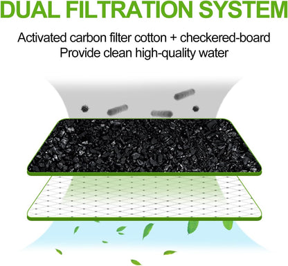 REPTIZOO Reptile Waterfall Automatic Reptile Drinking Fountain Water Dispenser, Chameleon Water Fountain Water Dripper for Bearded Dragon Iguana Frog Gecko