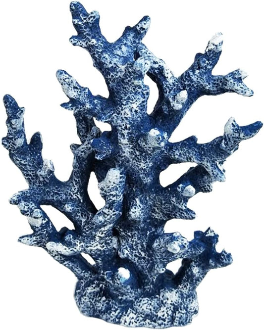 PINVNBY Artificial Coral Ornament Aquarium Sea Plants Decoration Underwater Craft Resin Fish Tank Landscape (Blue)