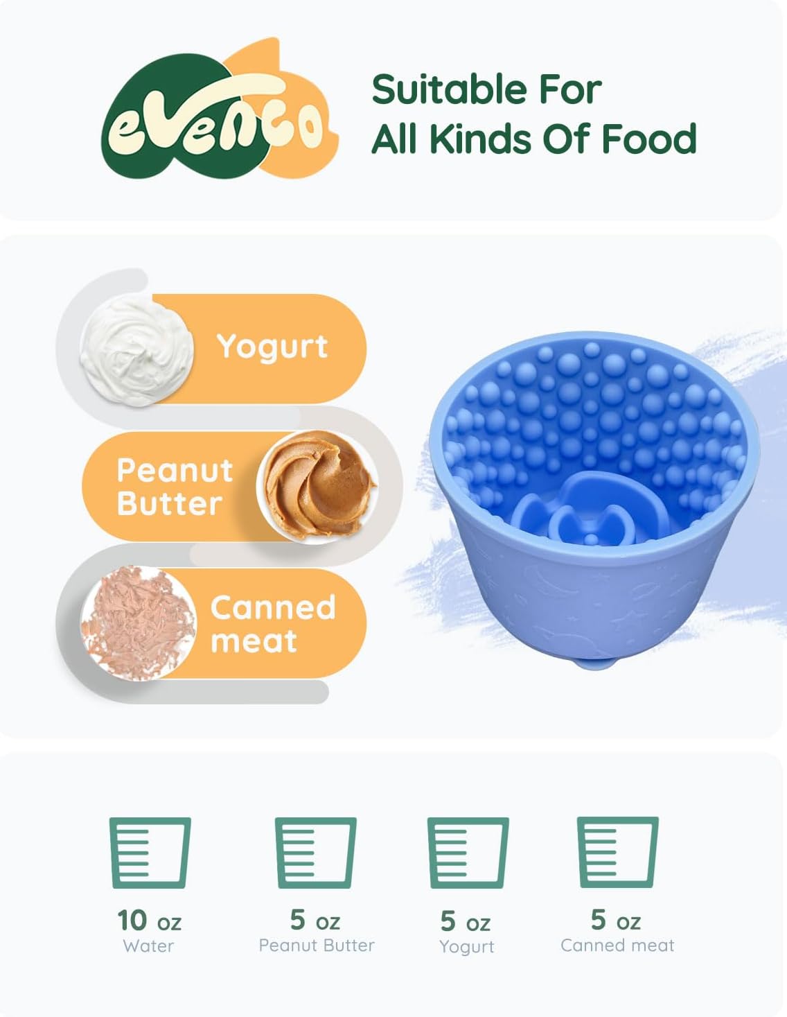 Slow Feeder Bowl Bundle: Green Frozen Lick Mat (8.0" x 1.4") + Light Blue Starry Sky Feeder (4.3" x 2.9"), Freeze-Friendly Lick Bowl with Suction Cups for Enrichment and Anxiety Relief