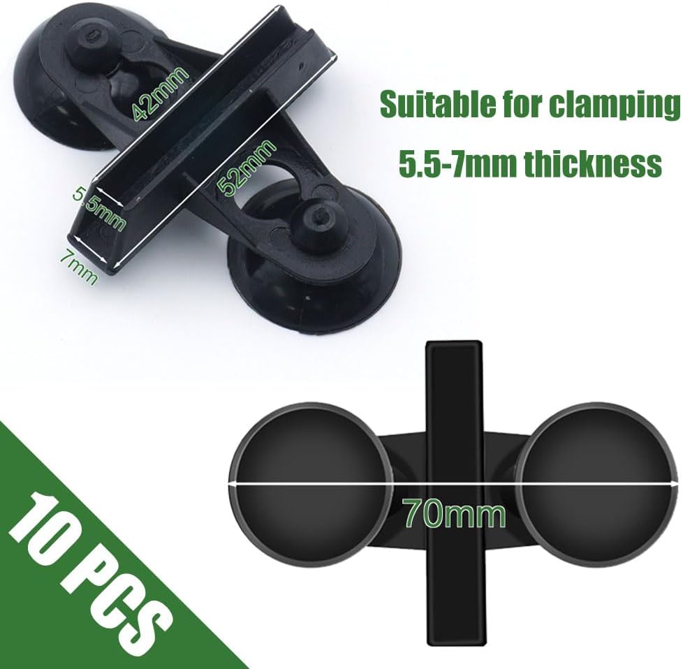 LINLAN Aquarium 10 Pieces Divider Suction Cup Clips, Glass Fixing Clips, Plastic Mesh Board Isolation Holders for Fish Tank (White-Translucent)