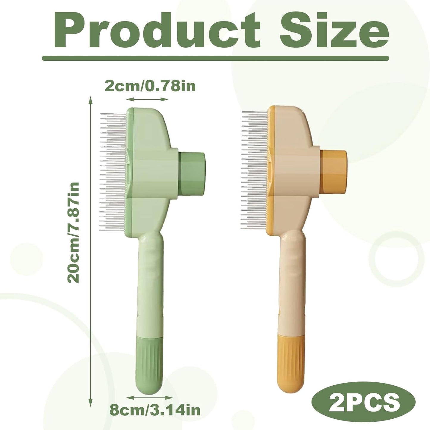 2 Pcs Cat Comb,Flea Comb For Cats,Self-Cleaning Flea For Dogs,Brush For Cats,With Long & Short Stainless Steel Metal Teeth For Shedding And Tangles For Dogs And,Comfort And Safety