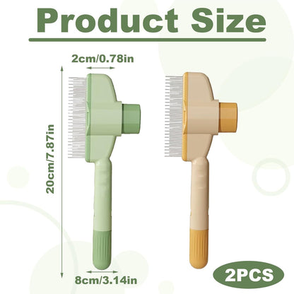 2 Pcs Cat Comb,Flea Comb For Cats,Self-Cleaning Flea For Dogs,Brush For Cats,With Long & Short Stainless Steel Metal Teeth For Shedding And Tangles For Dogs And,Comfort And Safety