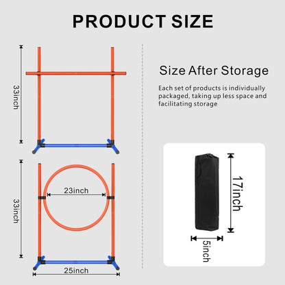 4-Set Dog Agility Training Equipment Course Backyard Set for Dogs, Dog Indoor Outdoor Backyard Agility Jumps Exercise Equipment