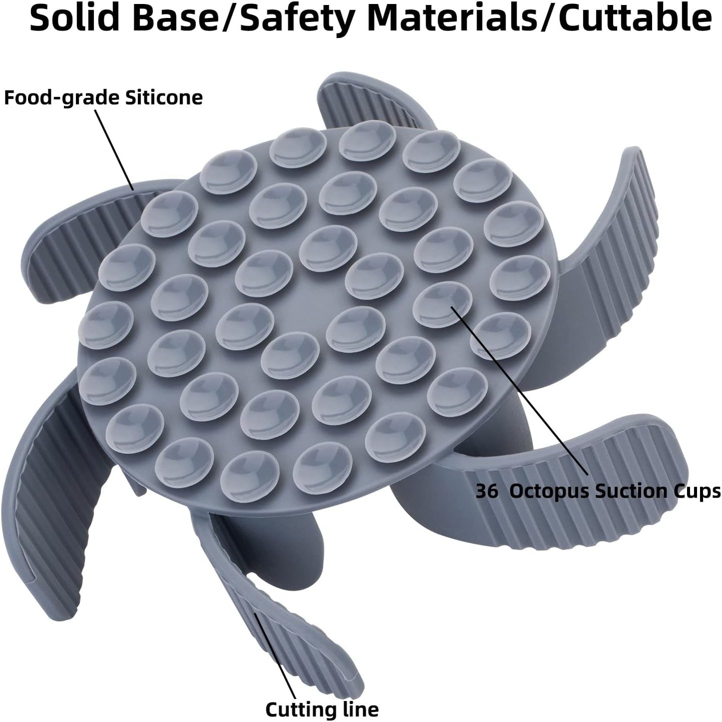 Slow Feeder Dog Bowls Insert [Octopus Suction Cups] Super Firm Slow Eating Dog Bowl [Cuttable] for Large Breed and Medium Size Dog Compatible with Regular and Elevated Dog Bowls (Turbine)