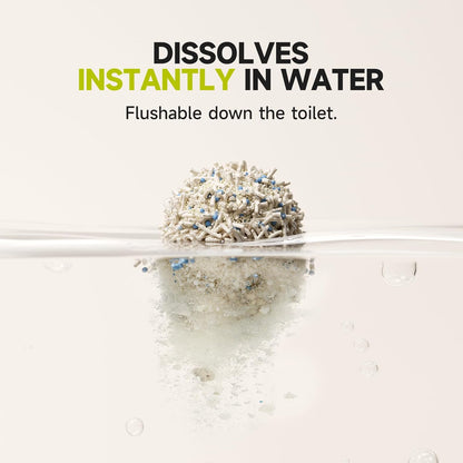 4-in-1 Tofu Cat Litter, Mixed Cassava, Baking Soda, SAP, Natural Plant, Fast Clumping, Strong Water Adsorption & Deodorization, No Tracking, Dust-Free, Flushable, (5.5lbs x 2bags)