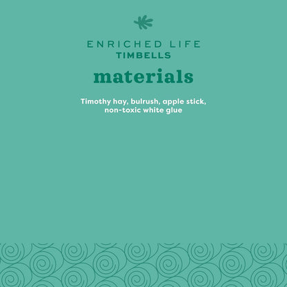 Oxbow Enriched Life Timbells, Rabbit Toys, Guinea Pig Toys, Enrichment for Bunny, Guinea Pig, Hamster, Rabbit, Chinchilla, Timothy Hay, Chinchilla Cage Accessories, Small Pet Accessories for Cage