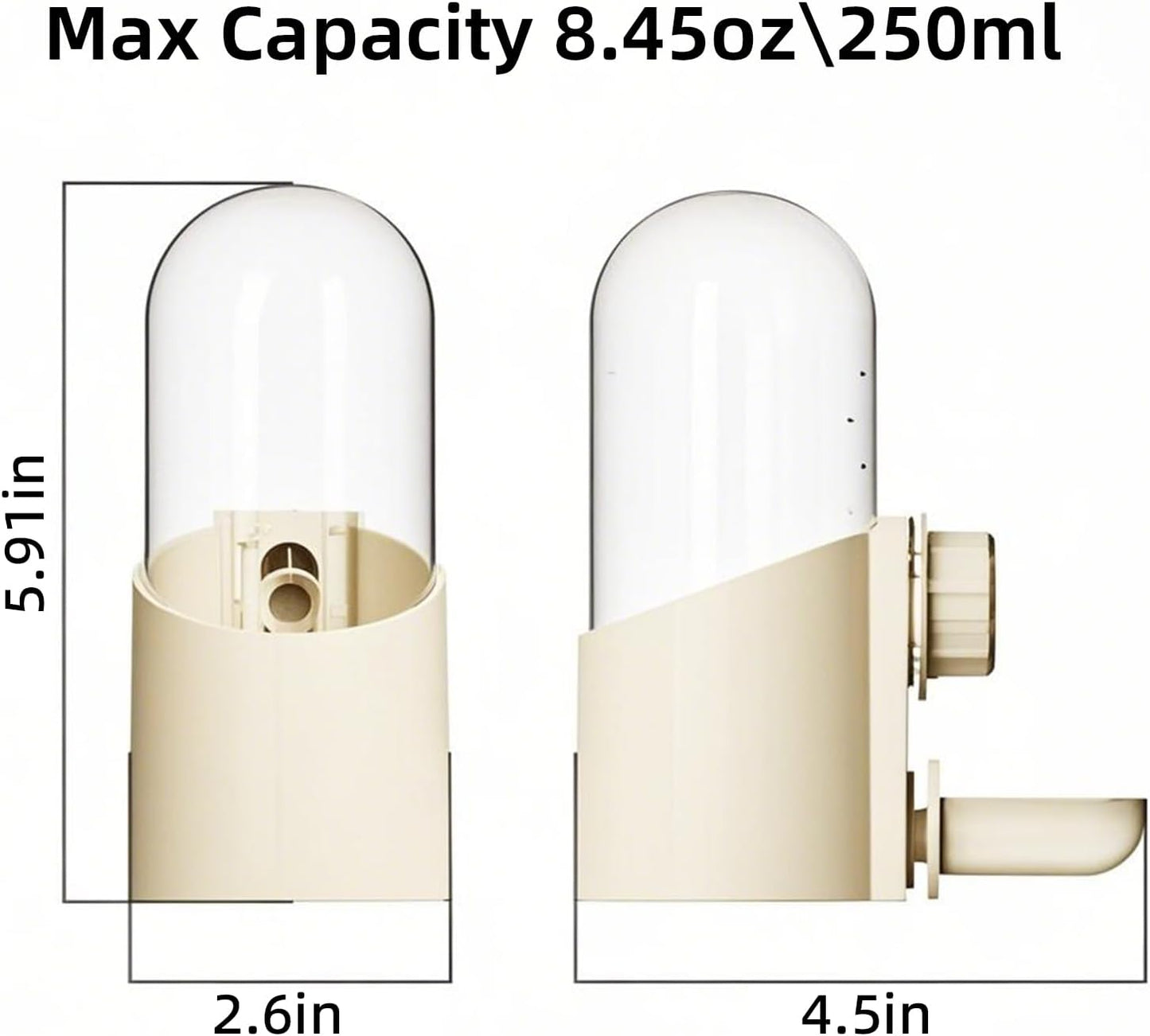 Automatic Hanging Bird Water Bottle - No Drip Cage Mounted Waters Feeder for Parakeets, Cockatiels, Budgies, Lovebirds, Finches, Canaries, Parrots (Bird Cage Accessories Travel Essential)