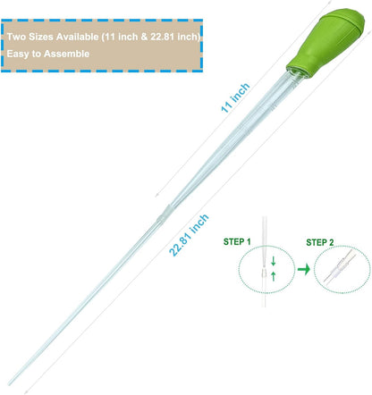 25.2 Inch Aquarium Algae Scraper/Remover for Glass Fish Tanks, Stainless Steel Cleaner Tool Kit/Cleaning Accessories with 10 Replaceable Blades + Coral Feeder + Double-Sided Sponge Brush