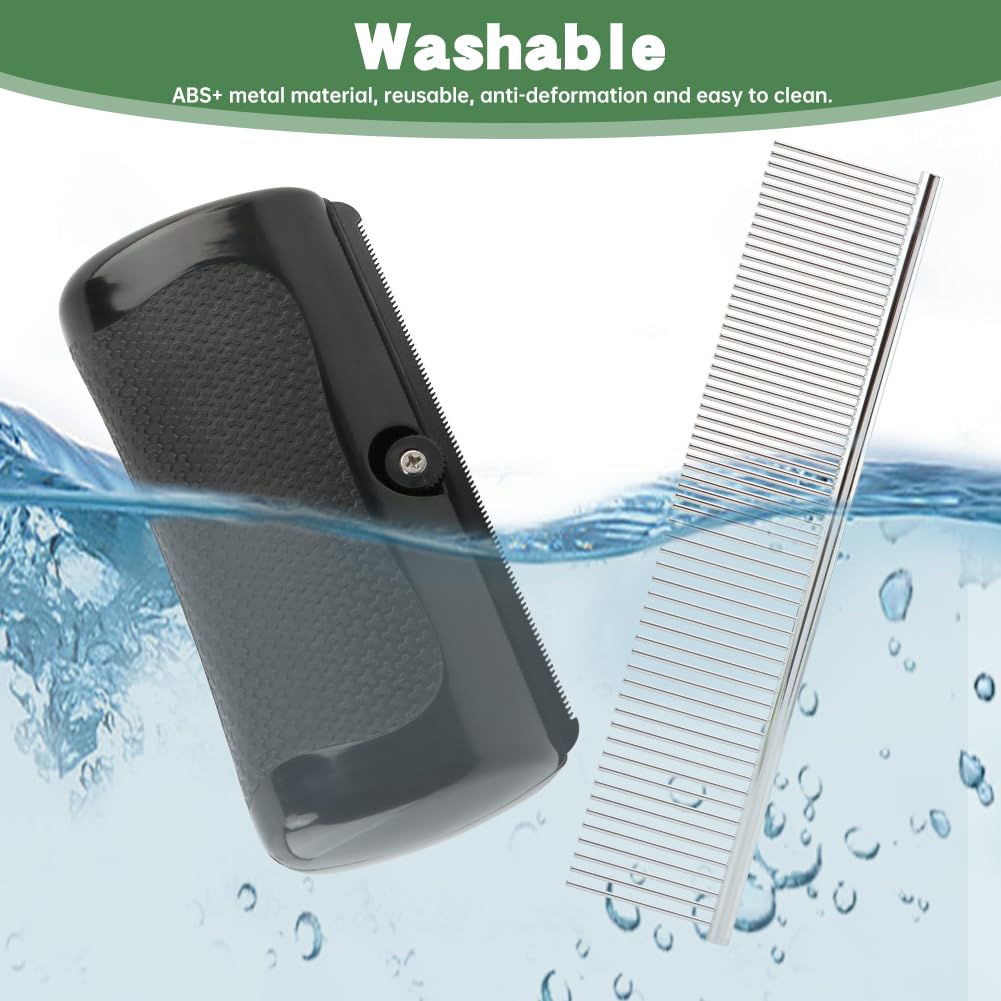 Deshedding Brush with Steel Comb,Dog Brush for Shedding,Pet Hair Removal Tool for Cats, Dogs, Rabbits, Horses, Matted Hair, Loose Hairs