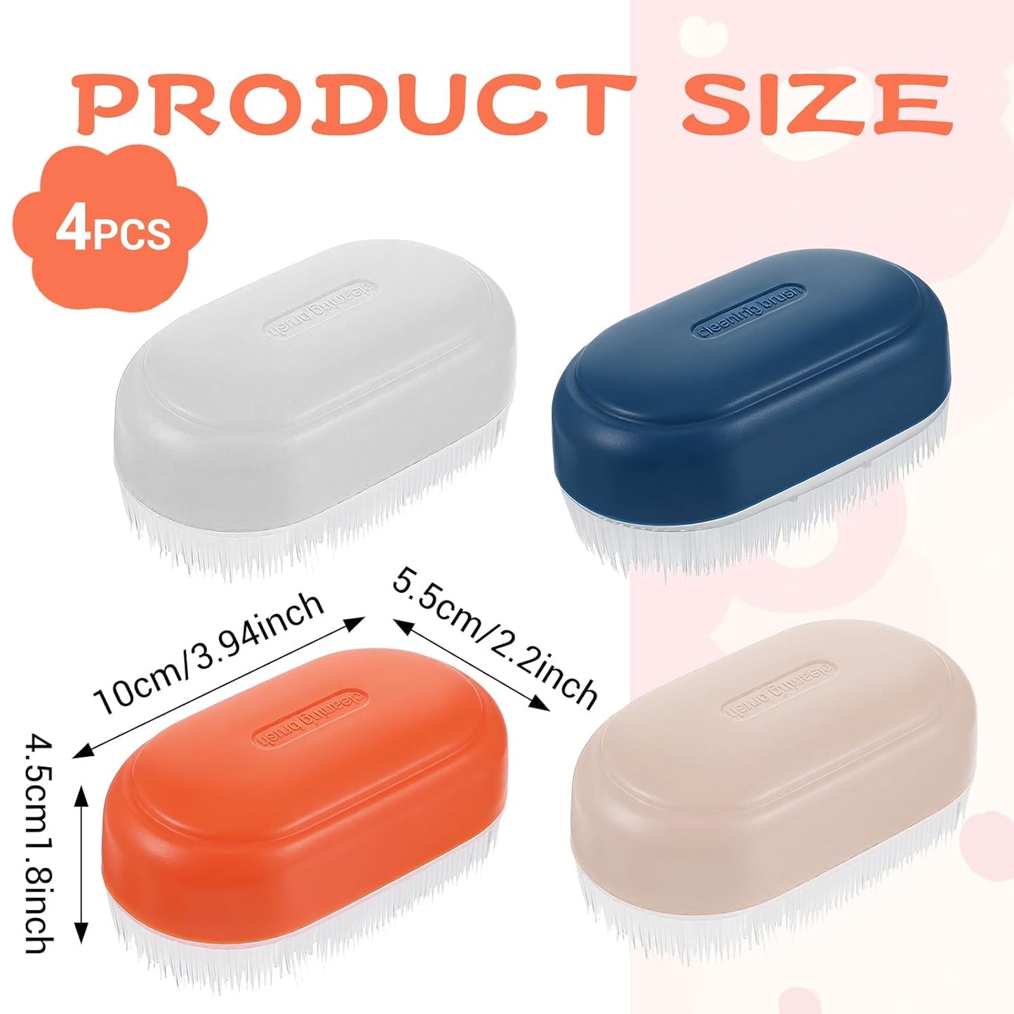 4Pcs Soft Cat Brush for Indoor Cats, Over 1000 Gentle Cat Tongue Brushes With Prickly Serrations, Lightweight Cats Grooming Brush for Daily Grooming & Enhancing Bonding, White