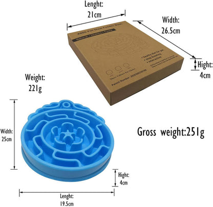 Slow Feeder Dog & Cat Bowl - Interactive Maze Puzzle Dish for Healthy Digestion, Anti-Gulping Food Grade Feeder(Pink)