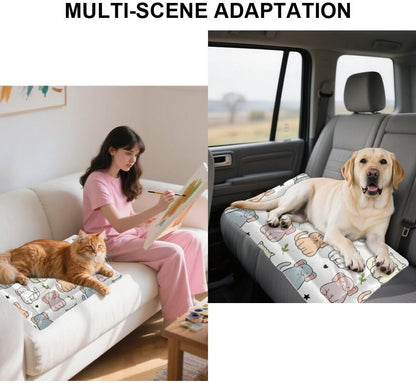 Breathable Cat Beds with Anti-Slip Bottom, Cute Cats Cat Cushion Chew Proof Dog Crate Pad Dog Beds for Cars Cozy Mattress for Indoor& Outdoor Sofa Cars, Machine Washable 24 X 36 Inch