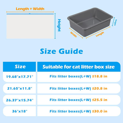 Cat Litter Bags 60 Count, 21.65"x11.8" Drawstring Close Litter Box Liners for Automatic Litter Box,Thick Cat Poop Bags,Easy to Clean,Heavy Duty Robot Bag for Self-Cleaning Box