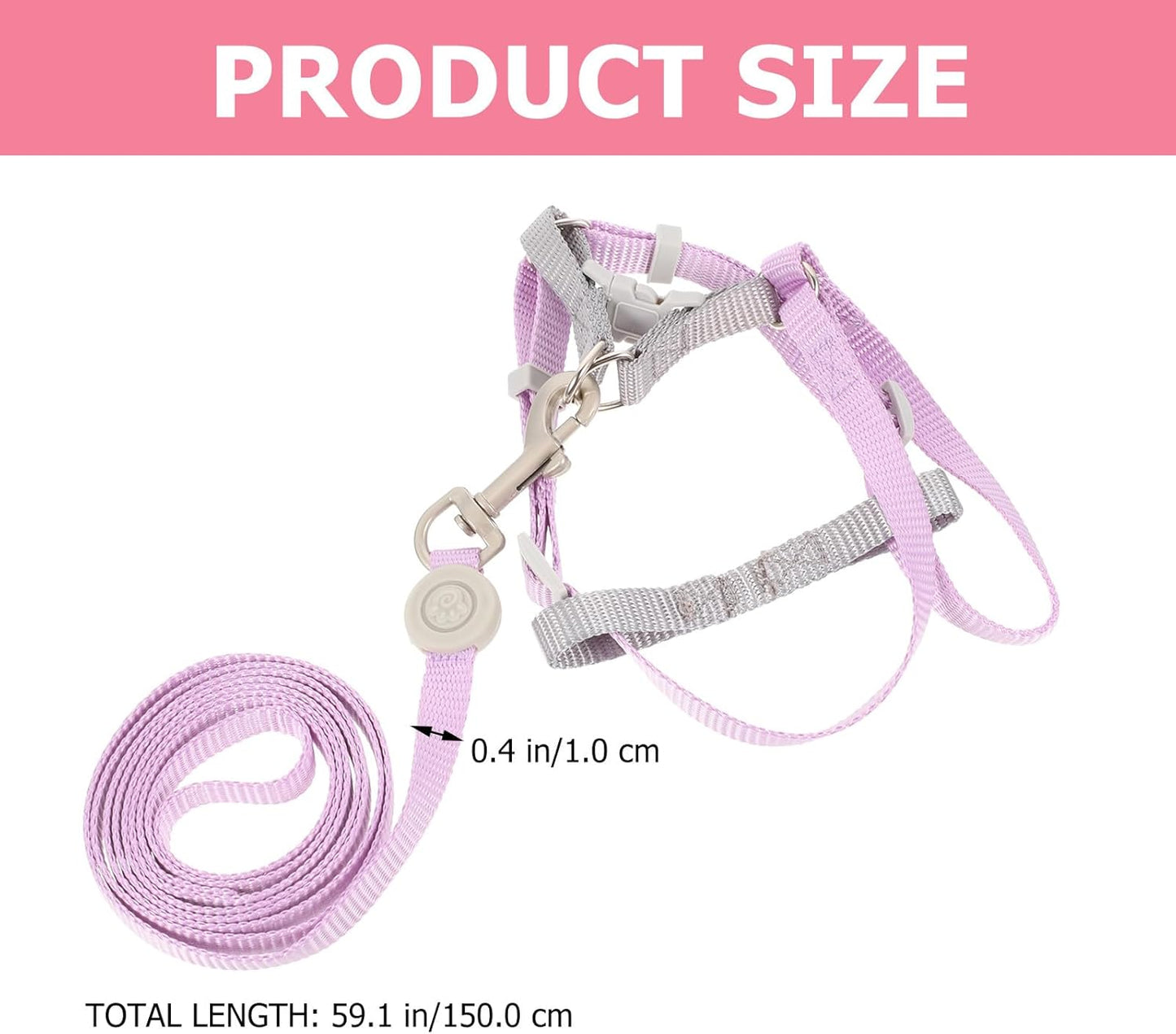 Escape Proof Small Cat Harness and Leash Set, Adjustable Soft Nylon Kitten Vest for Outdoor Walking and Training