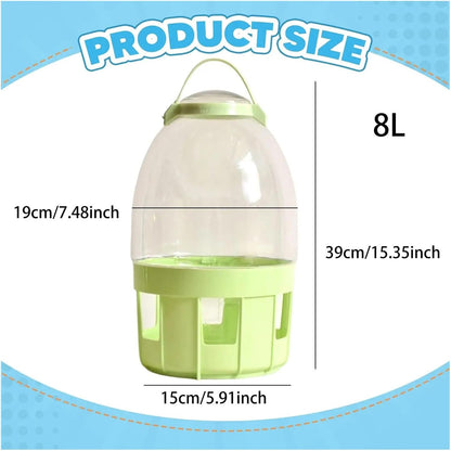 Bird Feeder, Pigeon Water Dispenser, Bird Feeder and Waterer, Pet Bowl, Bottle for Hamster,for Garden(10L)