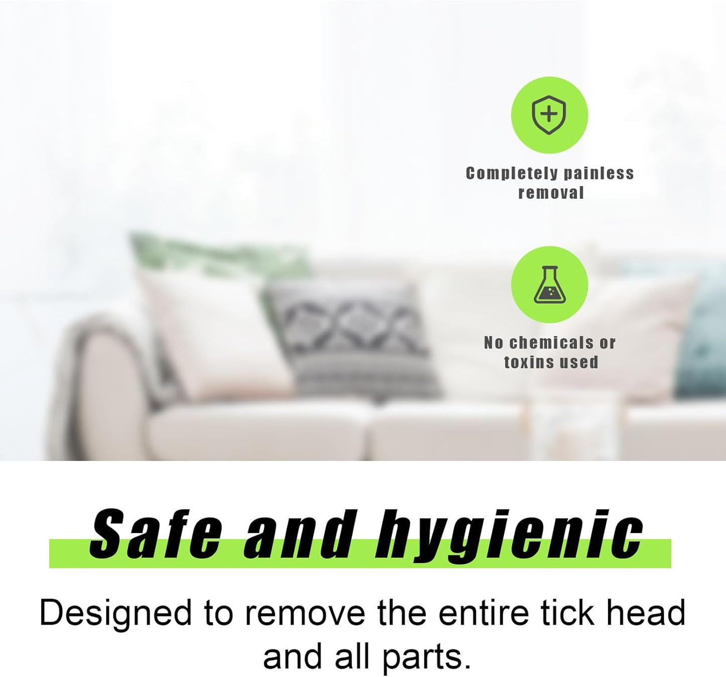 BOXOB 2pcs Tick Removal Tool, 2 Sizes Safe & Easy Plastic Remover Kit Painless Tick Puller Twister Tweezers for Dogs Cats Horses and Humans