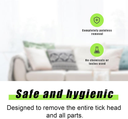 BOXOB 2pcs Tick Removal Tool, 2 Sizes Safe & Easy Plastic Remover Kit Painless Tick Puller Twister Tweezers for Dogs Cats Horses and Humans