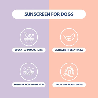 Spark Paws Sunblock Dog T-Shirt, SPF30 Protection, Lightweight Breathable Quick Dry for Dogs with Sensitive Skin - Purple & Peach (Set of 2) - 2XL
