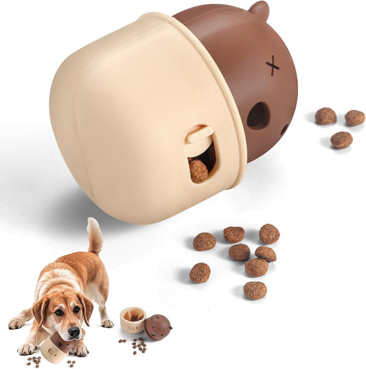 Silicone Dog Slow Feeder Toy - Interactive Puzzle Feeder & Food Dispenser for Small & Large Dogs - Enrichment Toys for Mental Stimulation - Fun Puppy Chew Toys & Cat Treat Dispenser to Keep Pets Busy