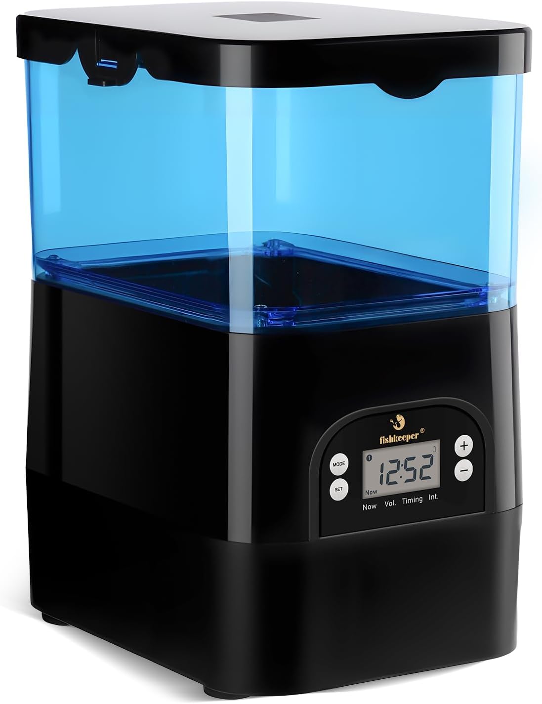 fishkeeper Automatic Fish Feeder for Pond - Weather-Resistant and Tip-Proof Design Precision Feeding for Vacation Dispenser with Timer, Outdoor Koi Fish Feeder, 2.8L LCD Display (Blue)