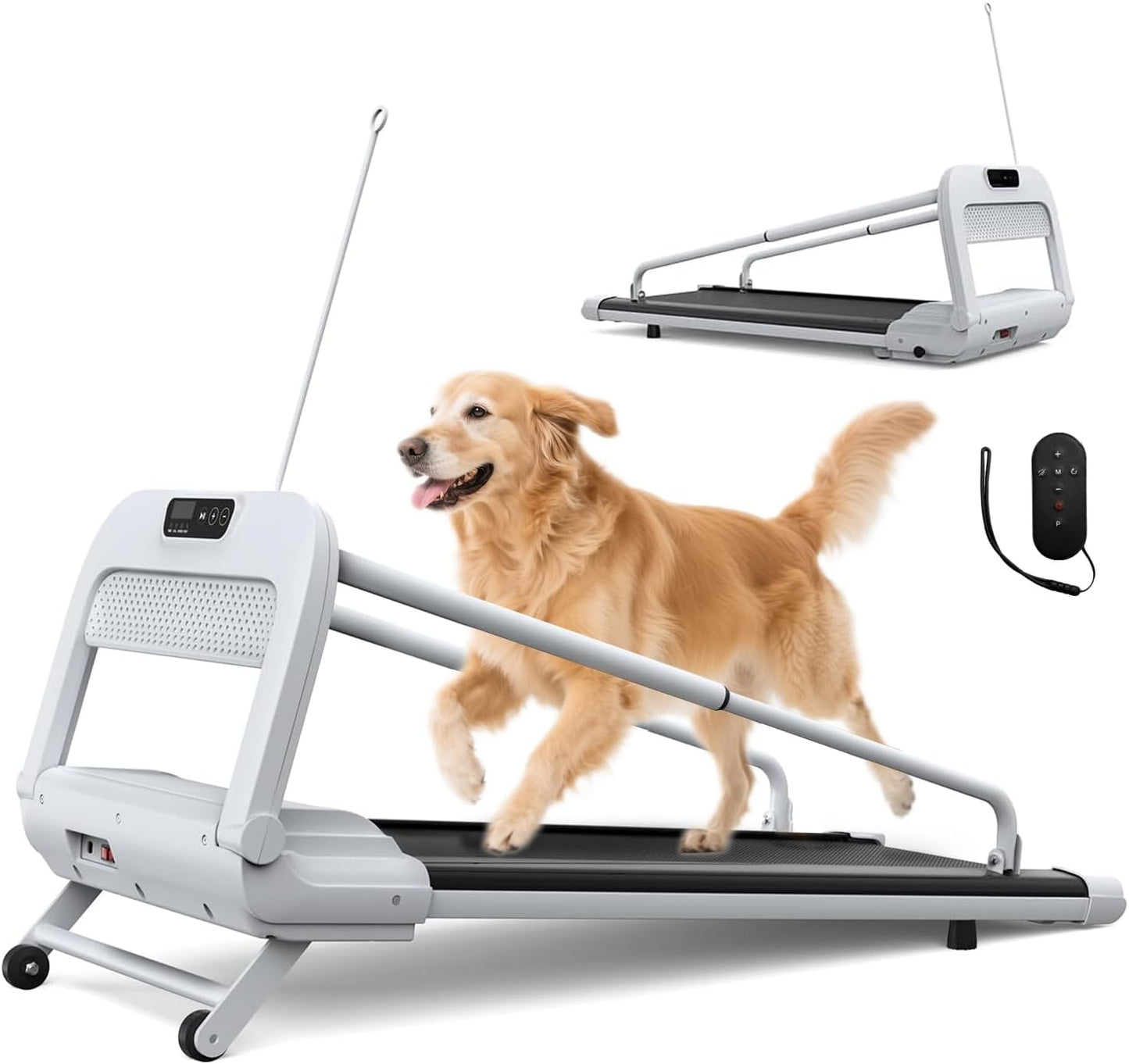 Quiet Smart Dog Treadmill for Small & Medium Dogs, Pet Treadmill for Dogs up to 130lbs, Indoor Running Machine for Fitness, Compact & Durable Pacer Treadmill for Health and Exercise