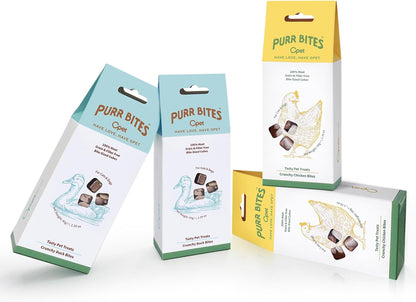 OPET Freeze Dried Cat Treats - Single Ingredient High Protein Pet Food, Healthy Training Snacks, Freeze Dried Duck Food Toppers for Cats and Dogs, Grain Free (4 Pack, Chicken & Duck)