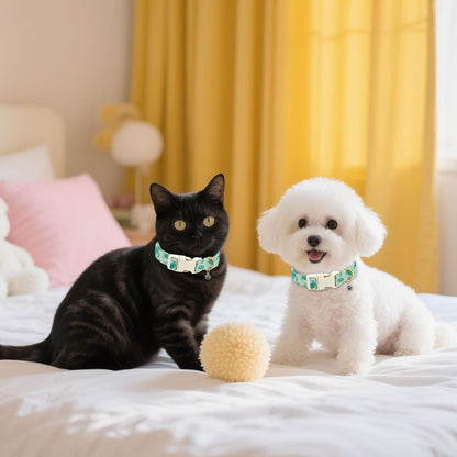 GLOBLELAND Sea Turtles Patterned Dog Collar for Daily Pets Sea Animals Puppy Collars Ocean Adjustable Soft Pet Scarf with Quick Release Buckle for Small Dogs Walking Running