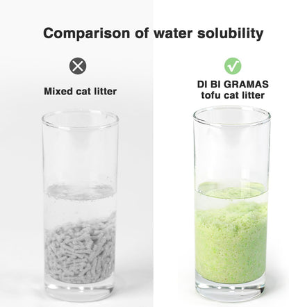 Cat Litter 12LB/2 Packs Dust-Free Clumping Tofu Cat Litter Quickly Absorb Odors Toilet Can Flush Into The Toilet Pure Natural tofu cat Litter (Green Tea)