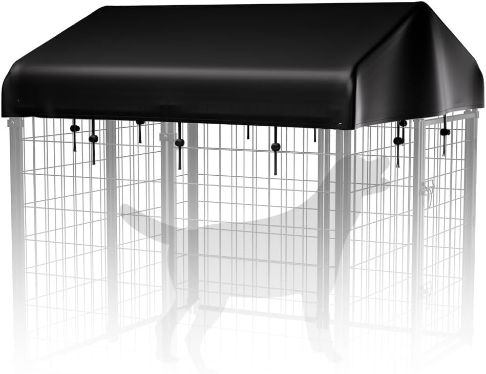 PawGiant Outdoor Dog Kennel Cover Replacement, Waterproof UV-Resistant Cover for 4x4x4.5 ft Large Dog Enclosure