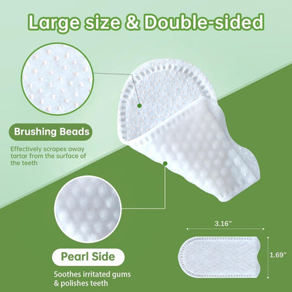 Teeth Cleaning for Dogs & Cats - Dental Care Finger Wipes to Remove Bad Breath - Dog Tooth Brushing Kit - Cat Toothbrush Plaque and Tartar Remover - 50 Count