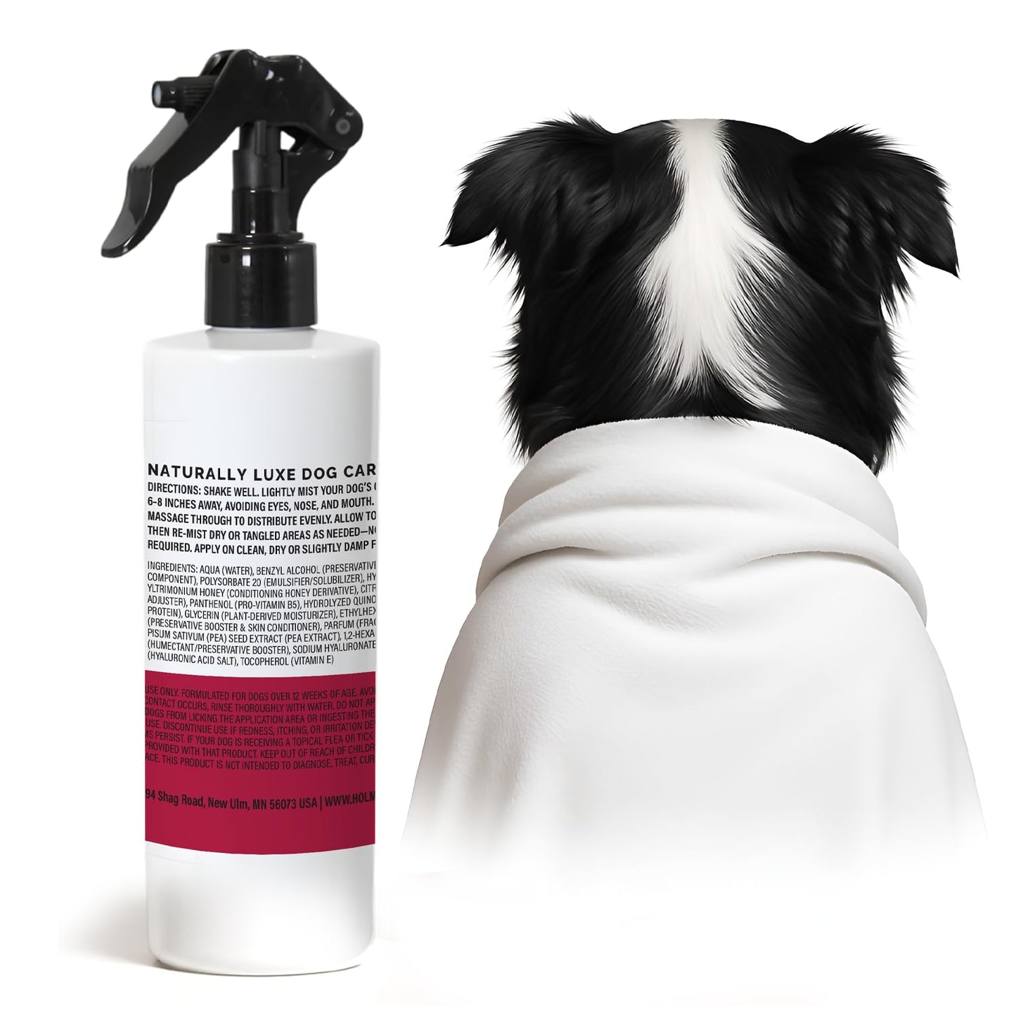 Holm & Herd Dog Perfume Spray – Deodorizing Coat Spray for Dogs that Hydrates & Enhances Shine – Dog Cologne & Leave-in Conditioner – Cranberry Spice 8oz