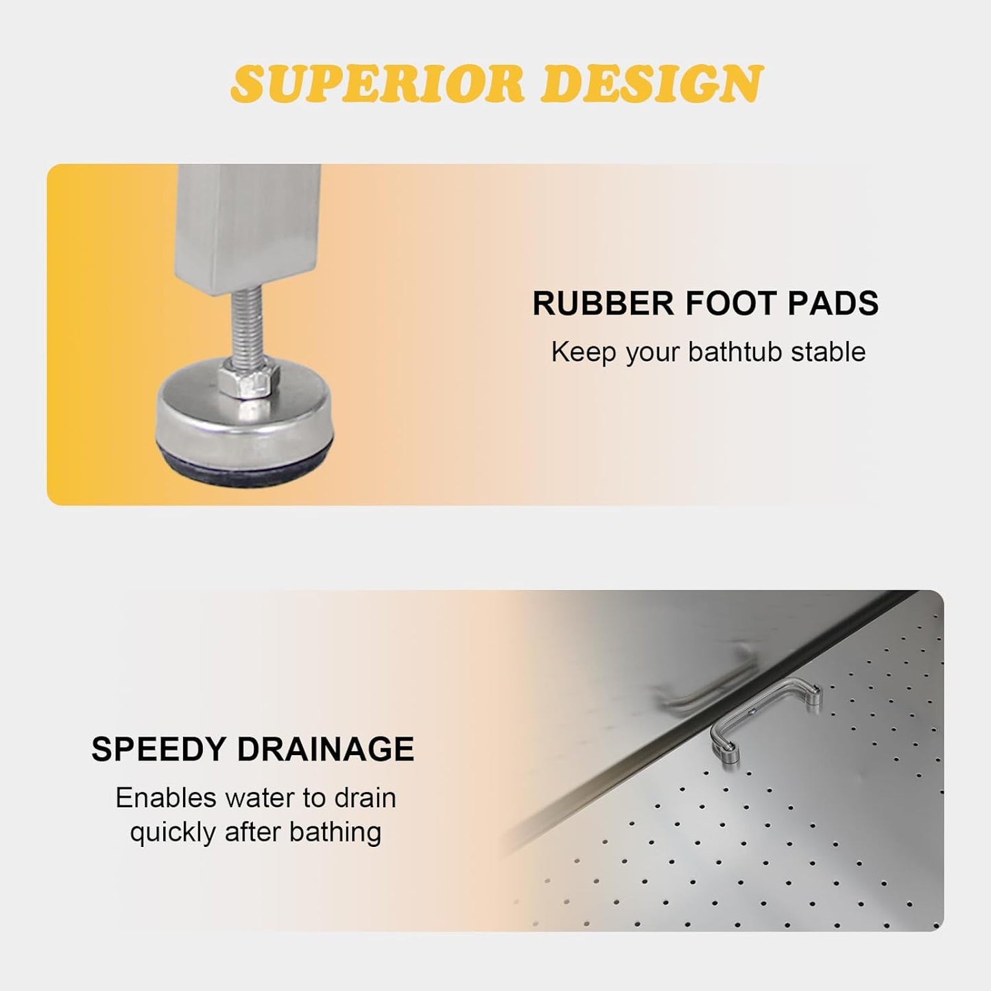 GarveeLife 50" Dog Grooming Tub, Stainless Steel Pet Washing Station, Professional Dog Grooming Bathtub for Large, Medium & Small Pets, Left