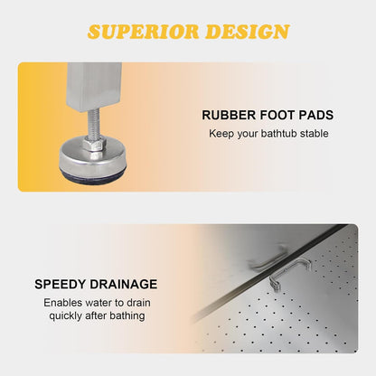 GarveeLife 50" Dog Grooming Tub, Stainless Steel Pet Washing Station, Professional Dog Grooming Bathtub for Large, Medium & Small Pets, Left