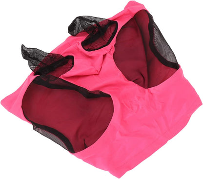 Estink Horse Fly Mask with Ears Horse Face Mask with Ears Horse Mesh Fly Mask Protection 60% Proof Breathable Stretchable for All Horses Arab Cob (Rose Red)