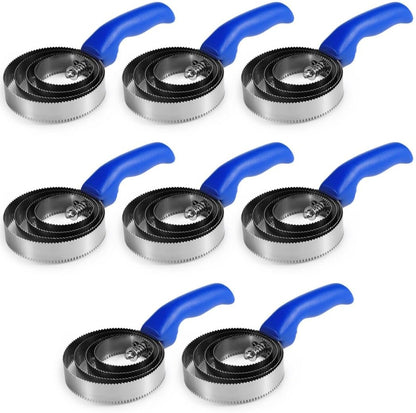 8 Pcs Reversible Stainless Steel Curry Combs, 4-Ring Metal Curry Brushes, Horse Brush Scrapers with Grip for Cow Sheep Pet Dog Goat Horse, Curry Comb Horse Brushes