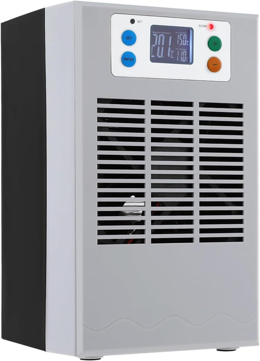 Aquarium Chiller,30L/7.93GAL Water Chiller for Fish Tank w/Water Pump,100W Hydroponics Water Cooler Fish Tank Chiller Constant Temperature Cooling System for Fish Tank,Jellyfish,Coral