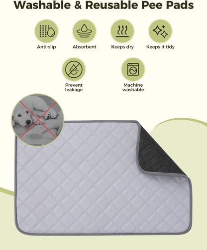 Dog Grass Pad with Tray, 25"x20" Grass Pad for Dogs Potty with 2pcs Artificial Grass, Indoor Dog Litter Box for Balcony Apartment, Realistic, Washable, Less Odor