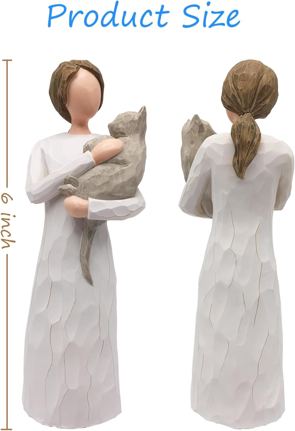 FRUMOASA Cat Memorial Gifts, Loss of Cat Sympathy Gifts for Cat Mom, Pet Cat Remembrance Gifts, Collectible Hand-Painted Cat Angel Figurine Statue for Cat Lovers in Memory of Passing Away Cat