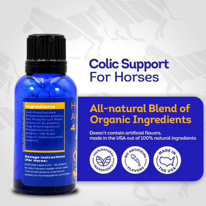 HA4E - Horse Colic Support - Reduces Abdominal Pain & Stomach Issues - Highly Effective, Natural Homeopathic Supplement - 300 Tablets